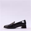 Wonders Alondra Block Heel Link Loafer - Black Leather